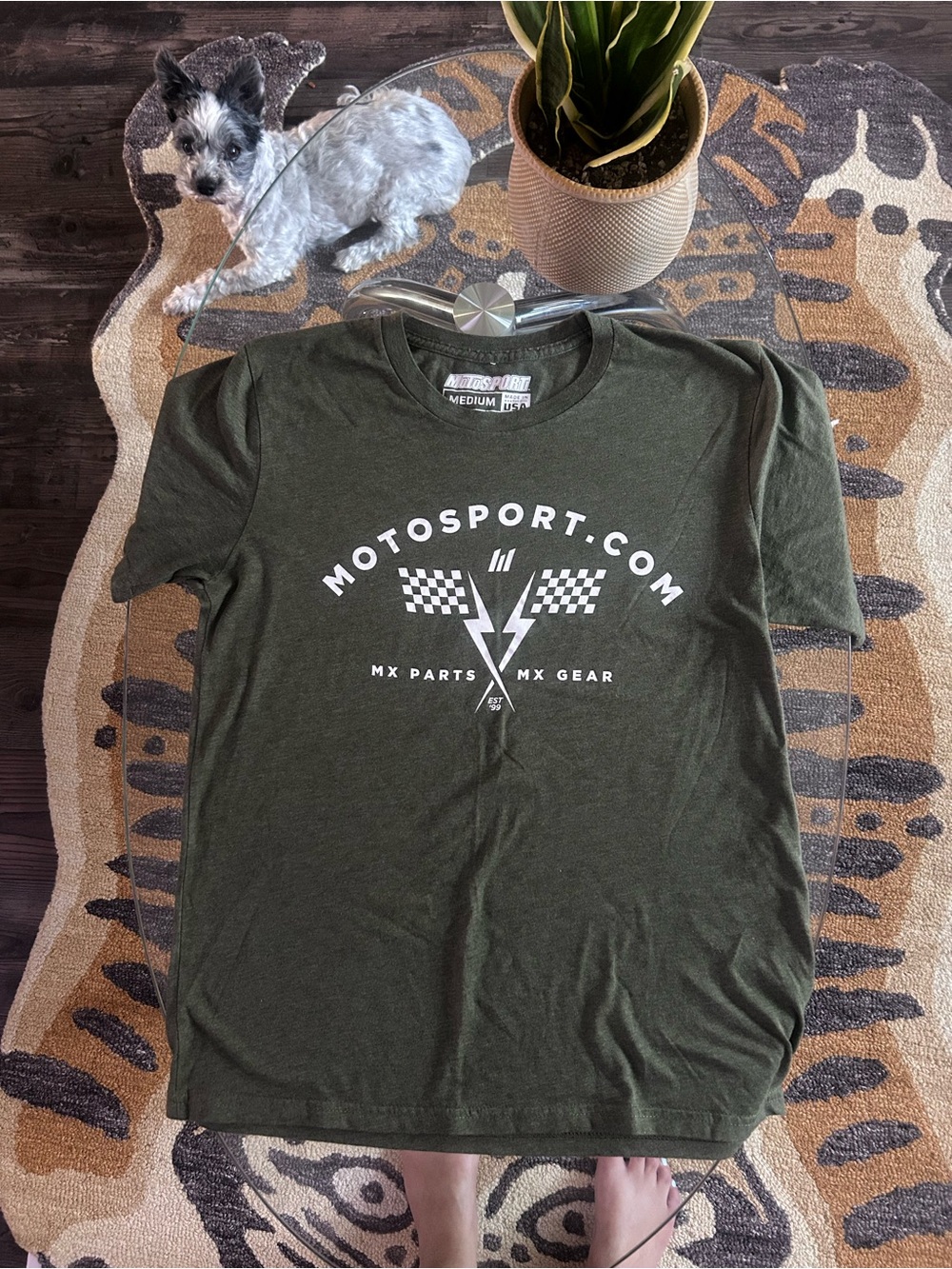 Olive Green Graphic Short-Sleeve Tee